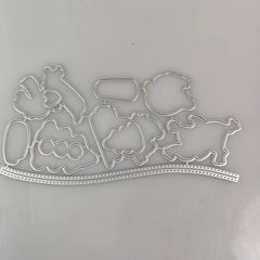 Christmas Animal Party Metal Cutting Dies And Stamps Set