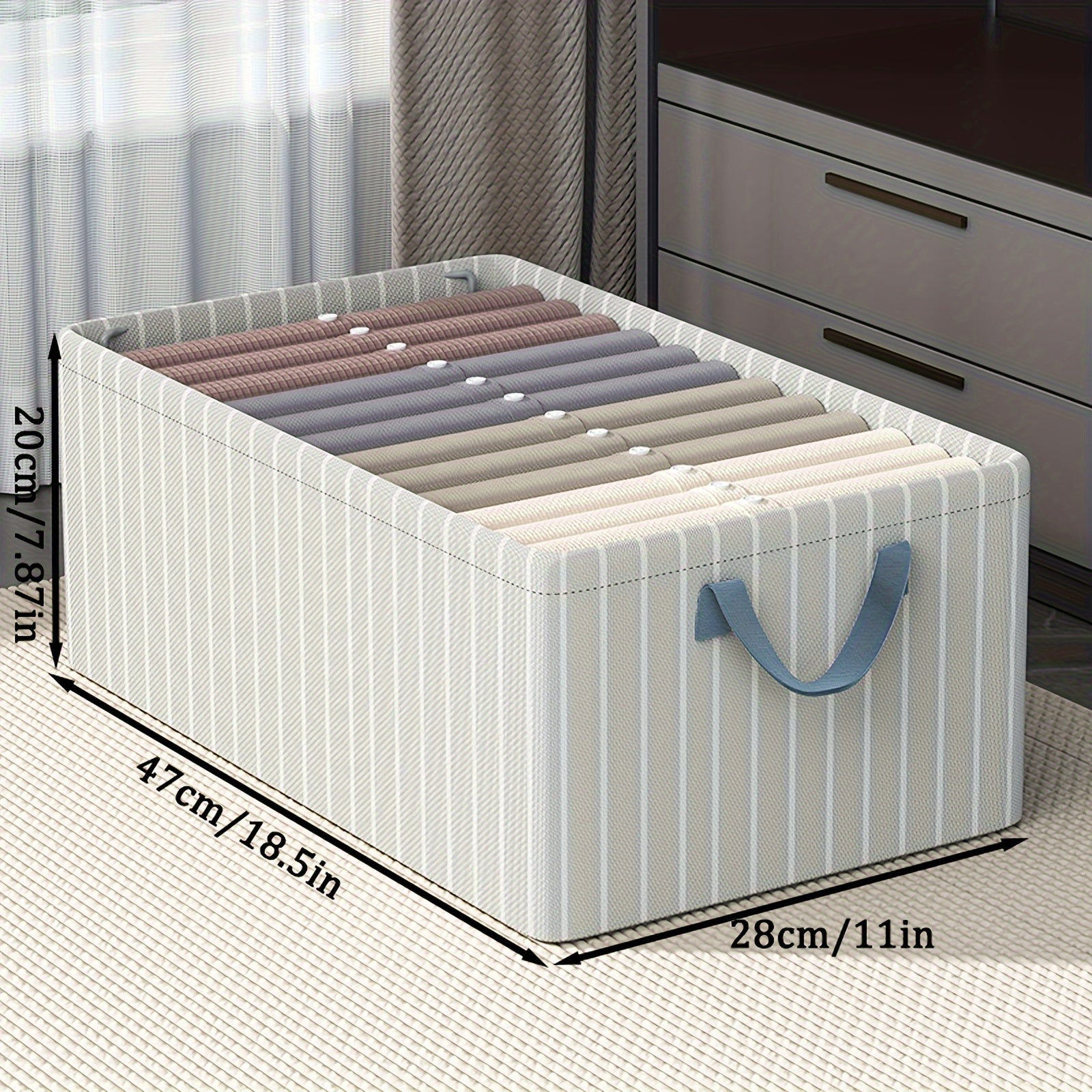 Clothes Storage Drawer Box with Handles & Support Frame