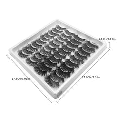 20 Pairs Fluffy Mink Lashes Natural Volume Curly False Eyelash Extension