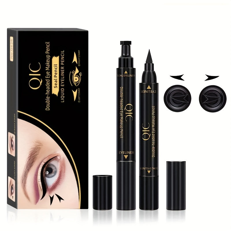Waterproof Double Headed Eyeliner Pen for Left and Right Wings
