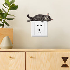 Cartoon Cat Wall Sticker for Bedroom and Living Room Switch Decoration