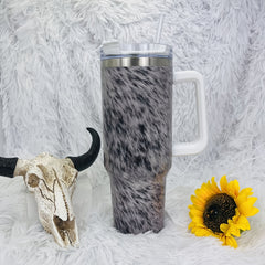 1200ml Grey Fur Printed Insulation Cup with Handle