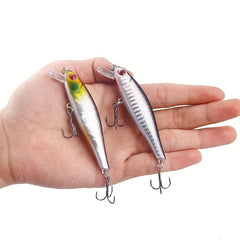 5pcs Slow Sinking Bionic Minnow Lure with Treble Hook