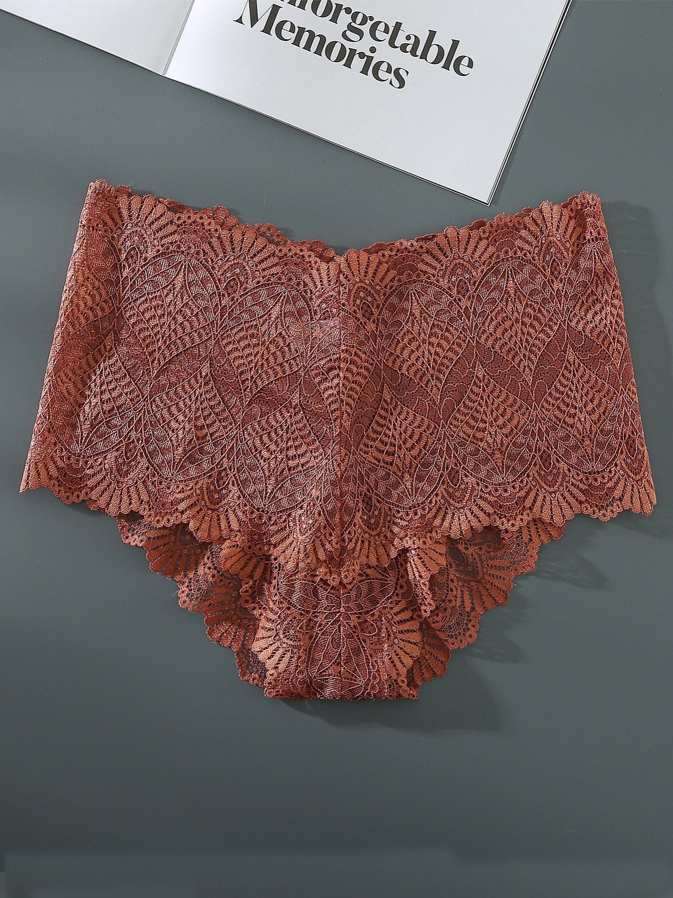 Women's Plus Size Lace Solid Underwear Comfortable Panty