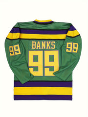 Men's Ice Hockey Jersey 99 Green Retro Classic Embroidery Stitched Sweatshirt
