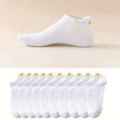 10 Pairs Teenager Short Ankle Socks With Monster Grips