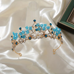 Crystal Crown Hair Accessories Princess Faux Pearl Rhinestone Head Jewelry