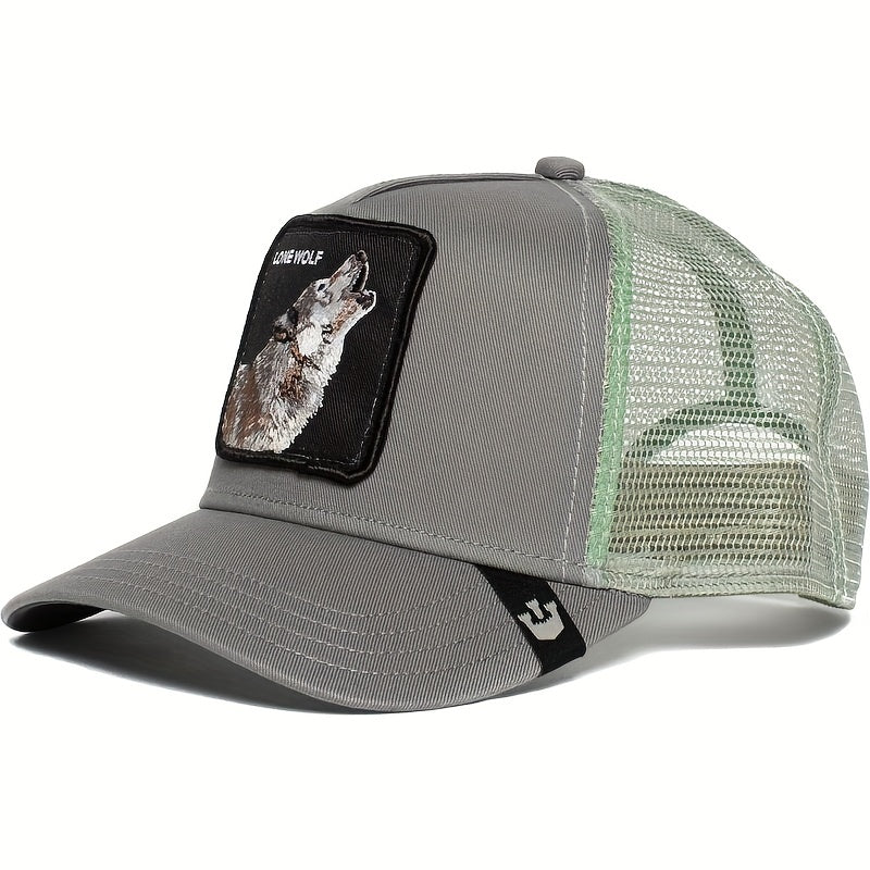 Wolf Patch Trucker Hat Anime Embroidery Dad Cap
