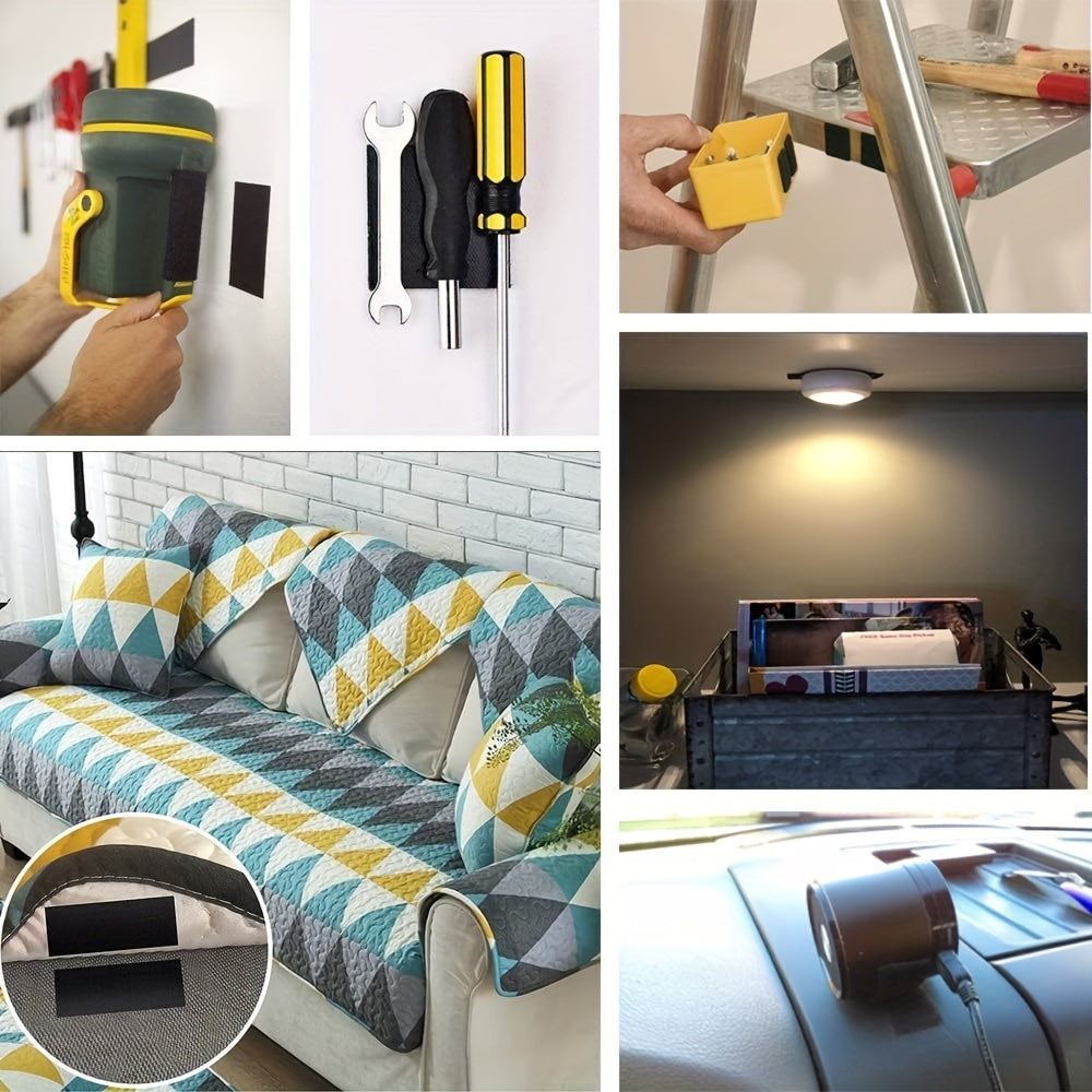 30pcs 1.98x10.16cm Hook and Loop Tape Self-Adhesive Strips