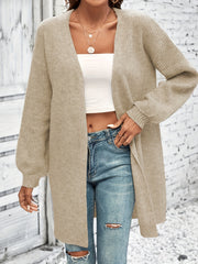 Women's Solid Long Sleeve Loose Fit Cardigan