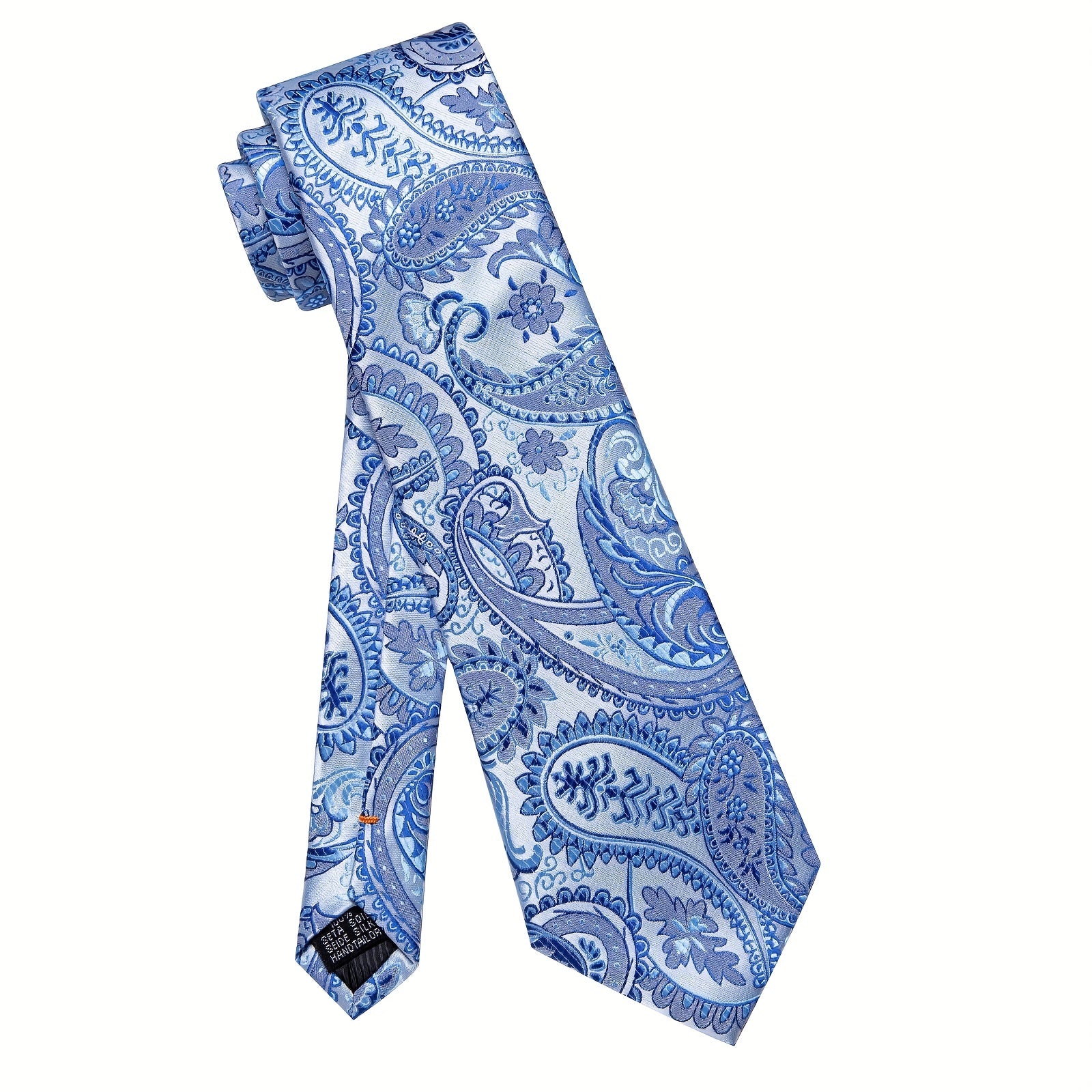 Men's Formal Silk Paisley Necktie Clip For Party Wedding