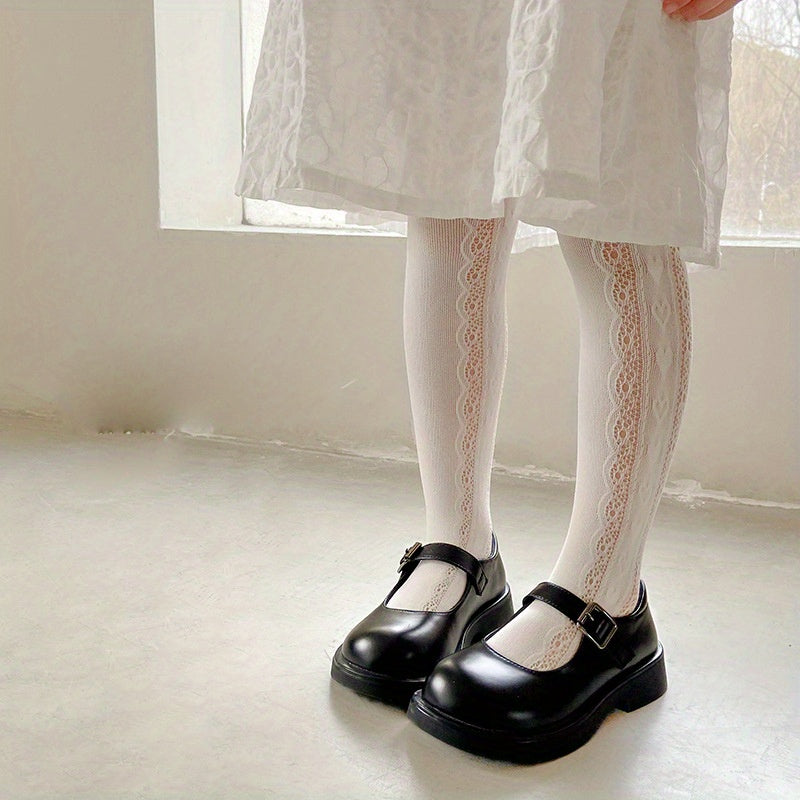 Girls Bowknot Pattern Mesh Leggings Tights Dress Socks
