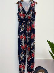 Leopard Print V neck Jumpsuit Women's Clothing