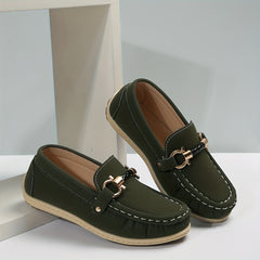 Boy's PU Leather Loafers Casual Slip On Shoes Flat Outdoor Footwear