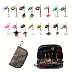 16pcs Metal Spinner Bait Fishing Lures for Freshwater and Saltwater Fishing