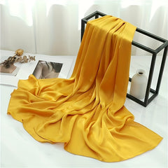 Silk Yarn Scarf Solid Chiffon Hijab Soft Breathable Headscarf