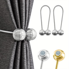 2pcs Magnetic Curtain Tiebacks Metal Ball Shape Holdbacks
