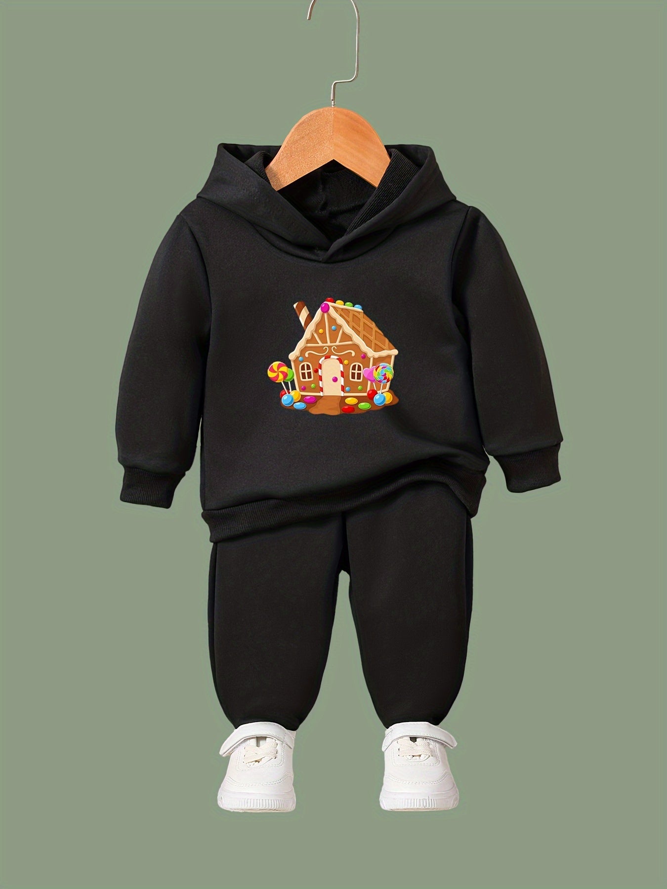 OERYUI Kids 2pcs Cake House Print Activewear Set for Spring Fall