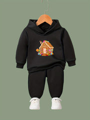 OERYUI Kids 2pcs Cake House Print Activewear Set for Spring Fall