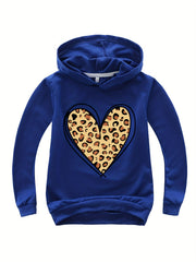 Heart Graphic Print Hoodie for Kids