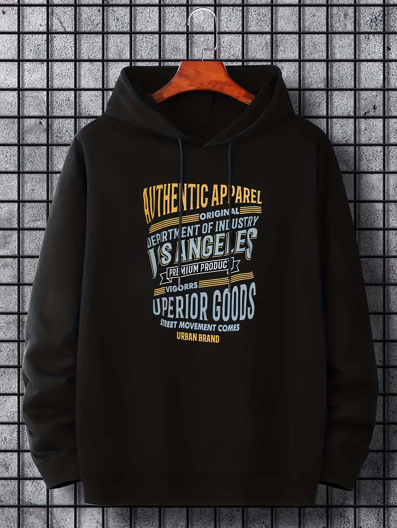 Men's Letter Print Hoodie Casual Stretch Breathable Sweatshirt