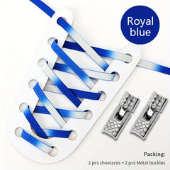 No Tie Shoelaces With Metal Buckles, Quick Locking System