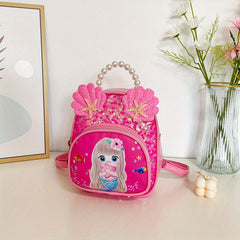 Casual Sequin Backpack with Beaded Shell Decor