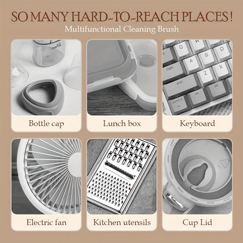 5pcs Bendable Cup Cover Brush Kitchen Household Bottle Vacuum Cup Cleaning Brush