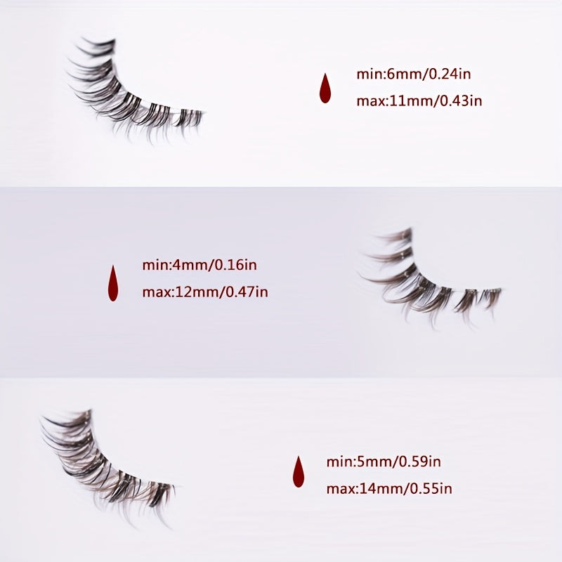 5 Pairs Brown Natural Spiky Cross False Eyelashes