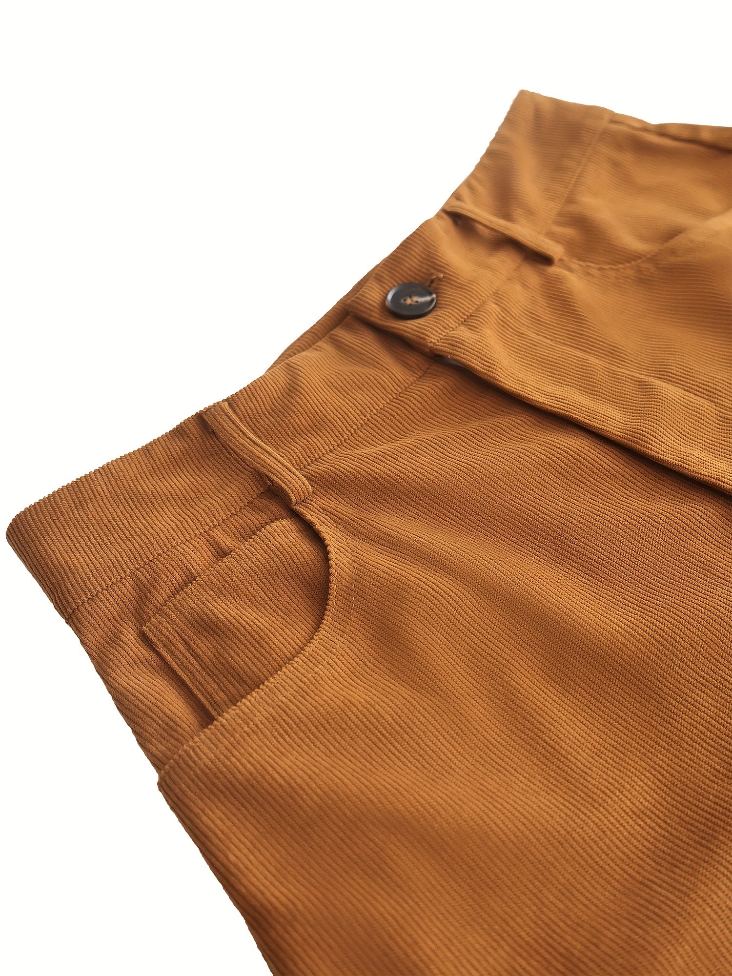 Solid Button Front Slim Shorts for Women