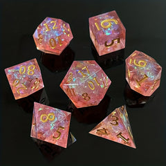 7pcs Resin Dice Tabletop Game Set Sharp Resin Dice