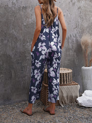 Floral Print Cami Jumpsuit Wide Leg Loose Casual Jumpsuit