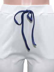 Colorblock Short Sleeve Top & Drawstring Sweatpants Set