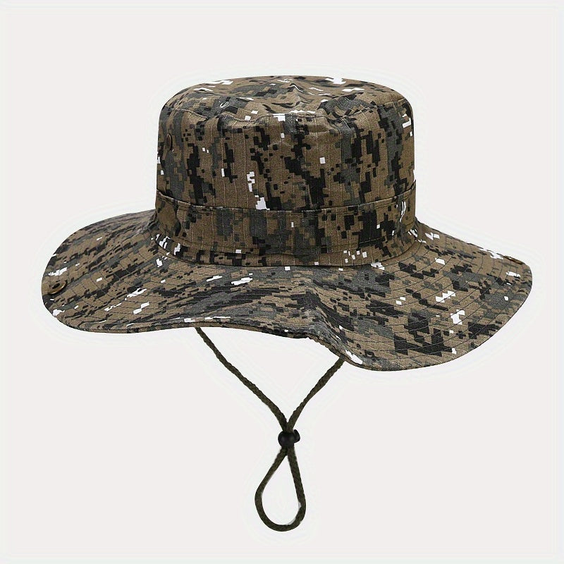 Men's Camo Outdoor Fishing Hat with Sun Protection