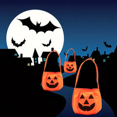 10pcs Halloween Candy Bag Portable Pumpkin Bag Halloween Decoration And Props