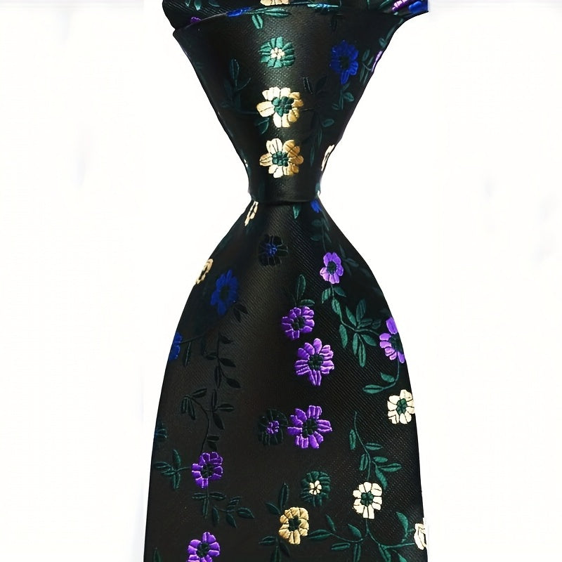 Men's Red Floral Tie 3 6Inch Party Wedding Necktie