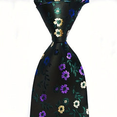 Men's Red Floral Tie 3 6Inch Party Wedding Necktie