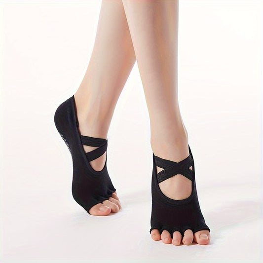 Cross Strap Five Finger Split Non slip Socks for Fitness Sports