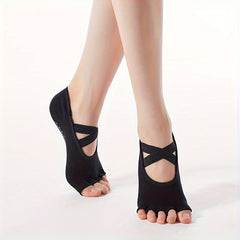 Cross Strap Five Finger Split Non slip Socks for Fitness Sports