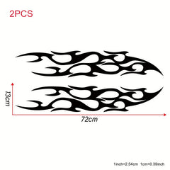 2pcs Racing Flames Fire Decal Hood Decals Vinyl Decal