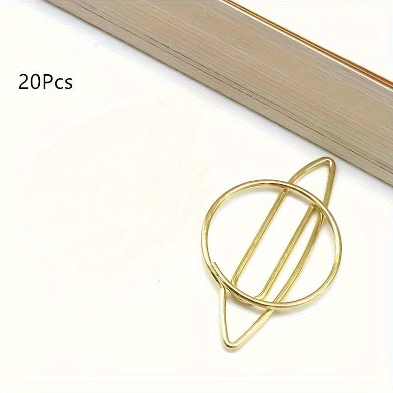20pcs Planet Binder Clip Metal Paper Clips for Books Memo Clips