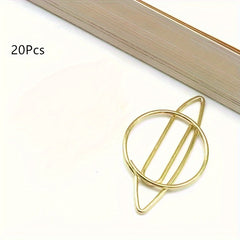 20pcs Planet Binder Clip Metal Paper Clips for Books Memo Clips