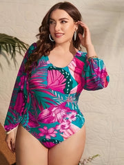 Women's Floral Print One Piece Swimsuit