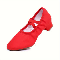 Red Dance Practice Shoes for Latin and Modern Dance