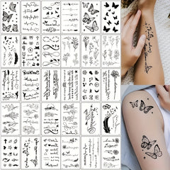 Waterproof Temporary Tattoo Stickers Floral Butterfly Heart Feather & Star