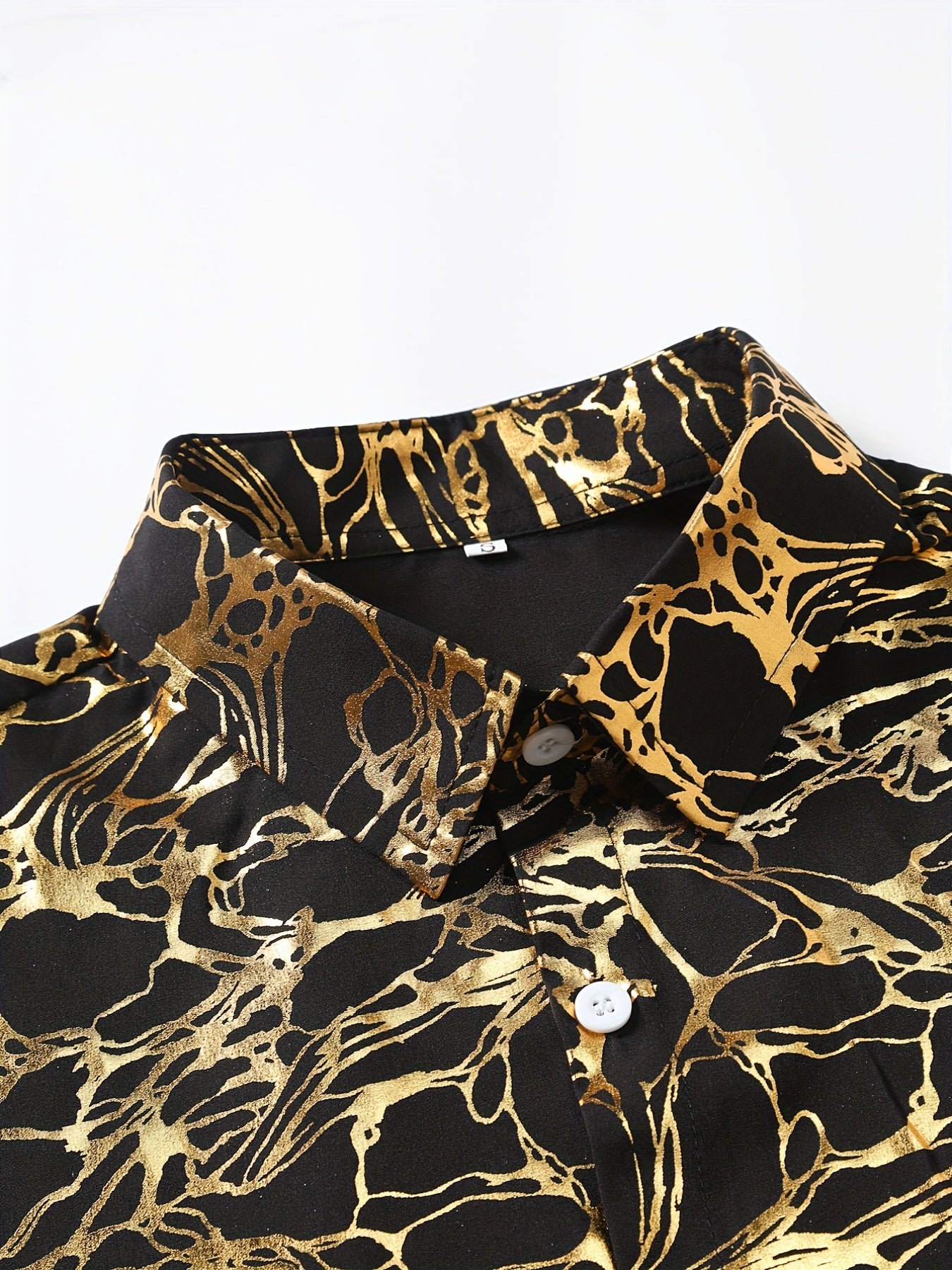 Bronzing Print Men s Casual Short Sleeve Shirt