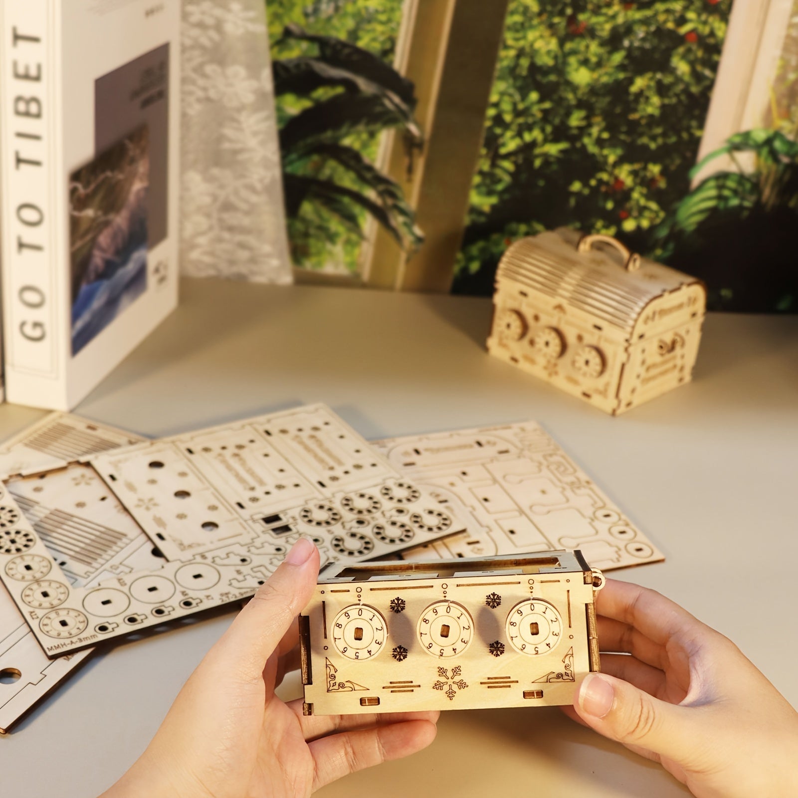 3D Wooden Puzzle DIY Treasure Box Model Building Kits