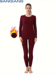 Women's Thermal Underwear Set Lightweight Top & Bottom Long Johns Set