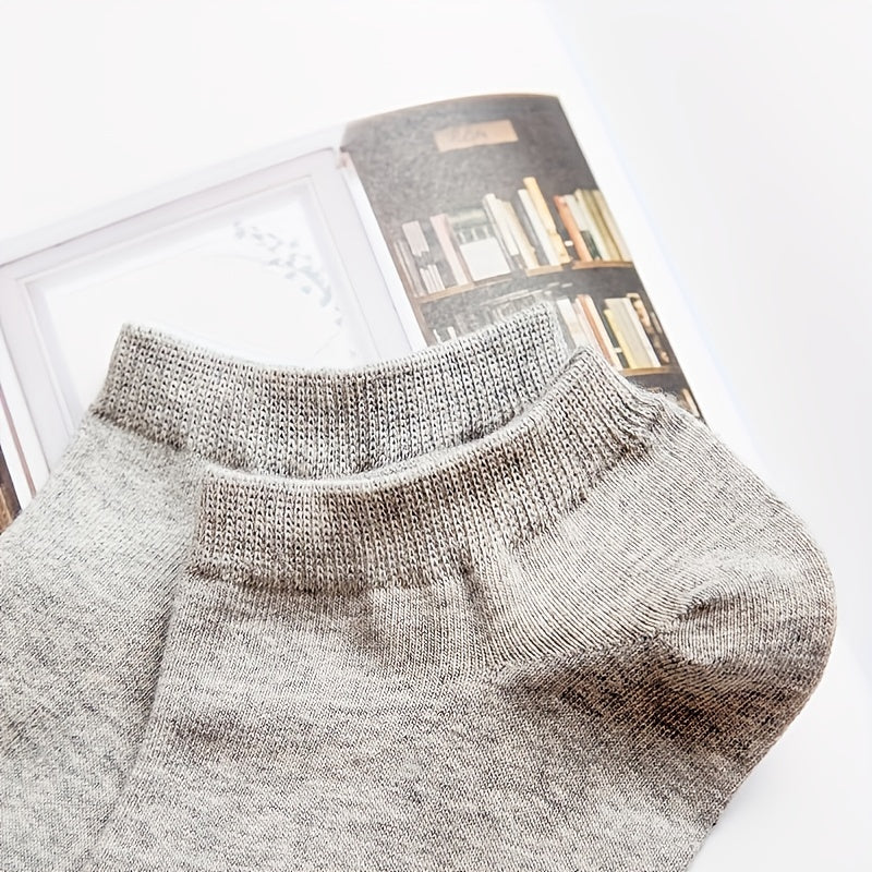 Solid Short Socks Soft & Lightweight Couple Low Cut Ankle Socks Stockings