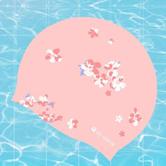 Adults Silicone Waterproof Swim Cap Flower Print for Women